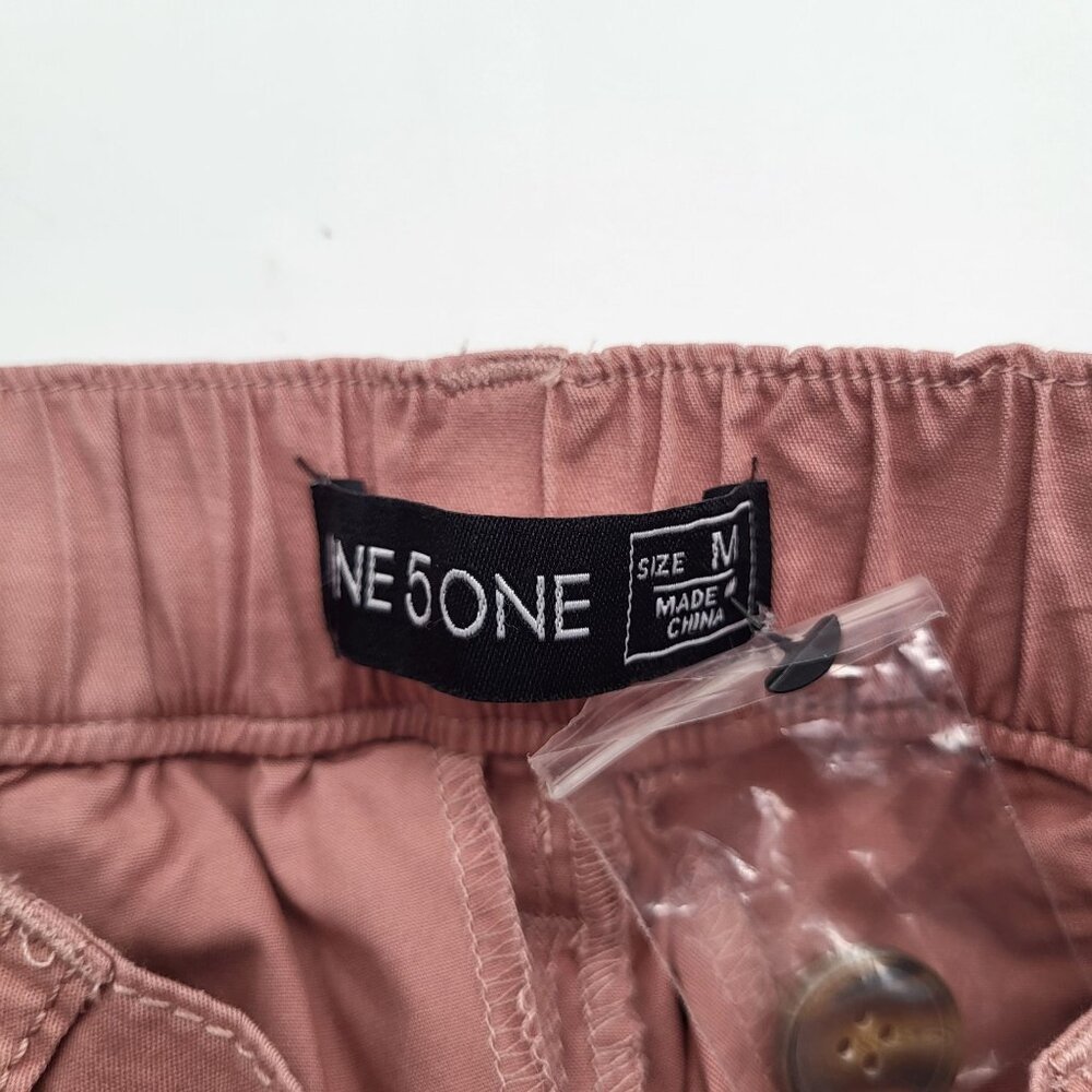 ONE 5 ONE Womens M Haley Extra High Rise Pleated Chino Pants Blush NWT Stitchfix - Picture 7 of 11